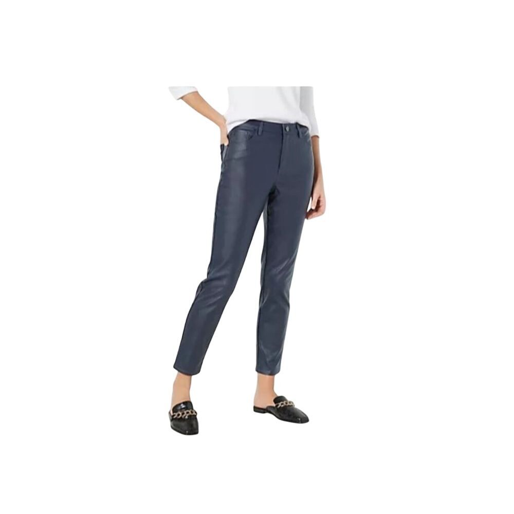 Susan Graver Coated stretch Navy Blue Skinny Pants Comfort Casual size 20 NWOT